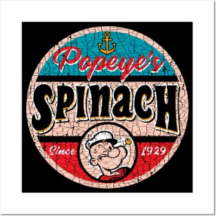 Popeye's Spinach Can Label Cracked Posters and Art